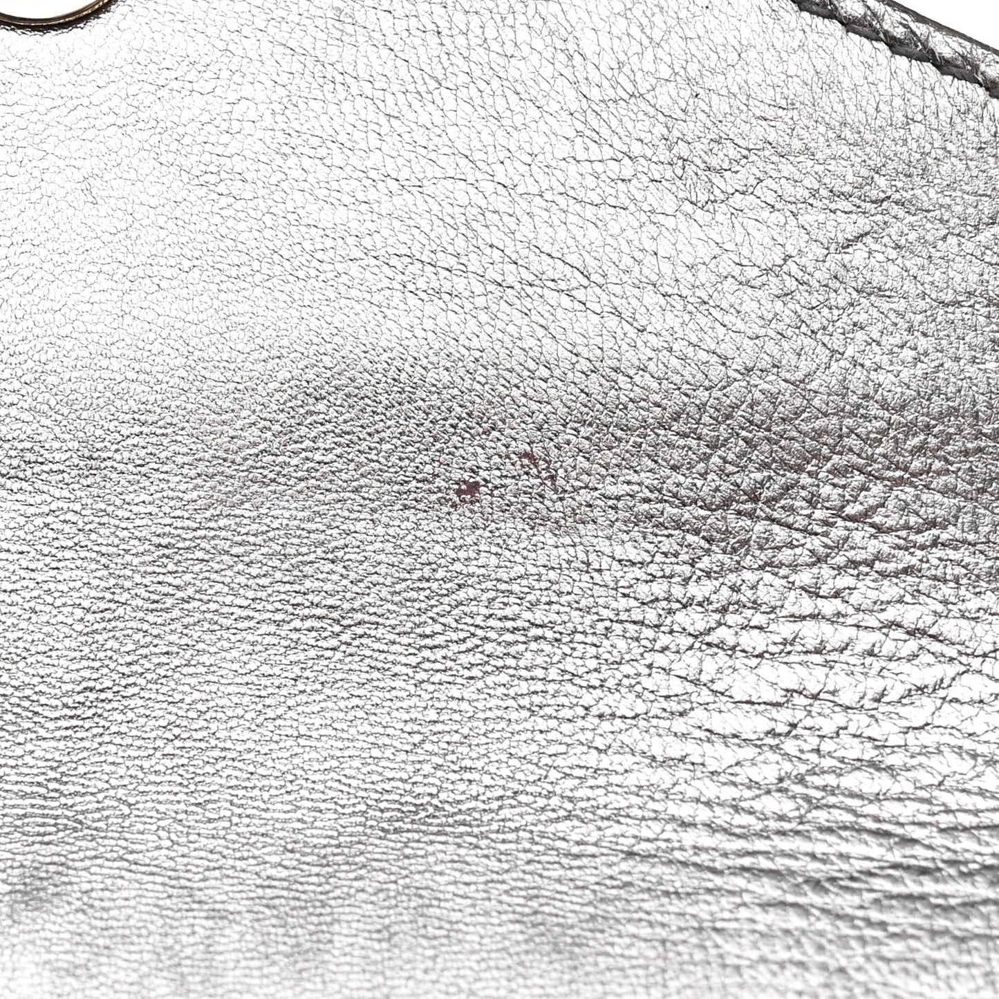 Metallic Calfskin Y-Mail Clutch Silver