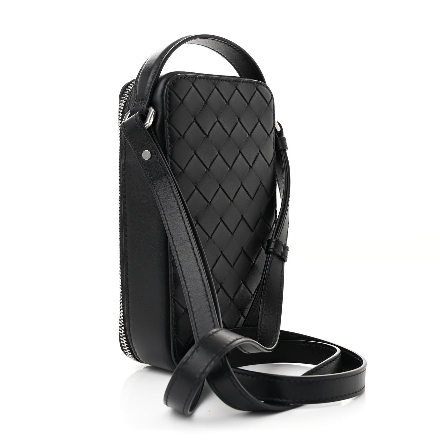 Nappa Intrecciato Getaway Phone Pouch Black