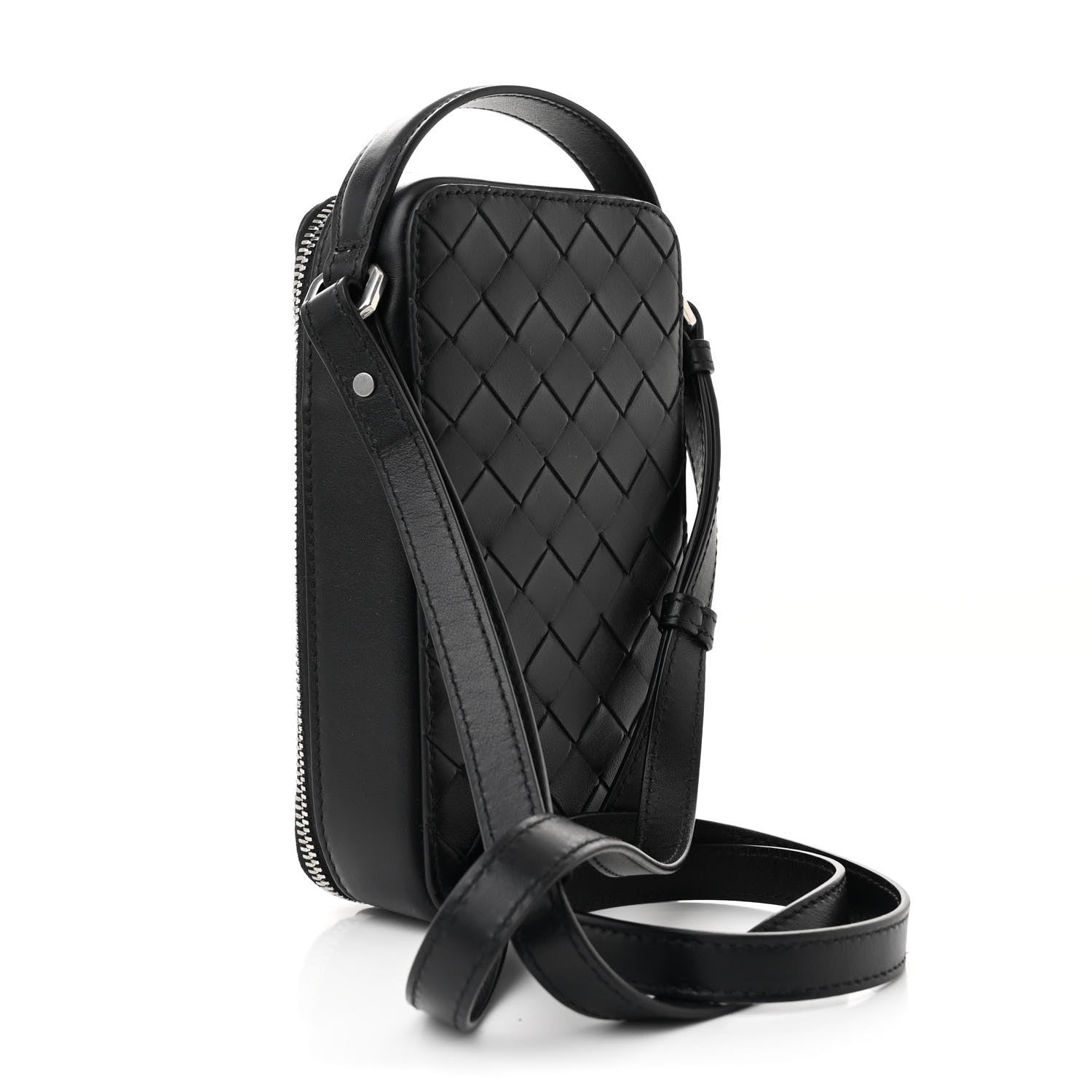 Bottega Veneta Nappa Intrecciato Getaway Phone Pouch Black 3 of 9