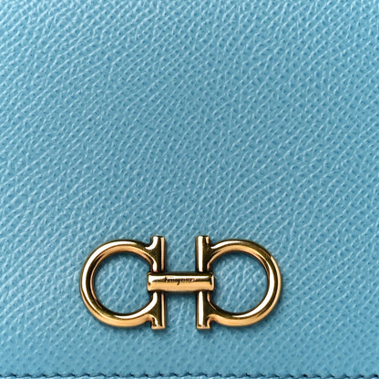 Salvatore Ferragamo Grained Calfskin Gancini Continental Wallet Scandinavian Sky 7 of 10