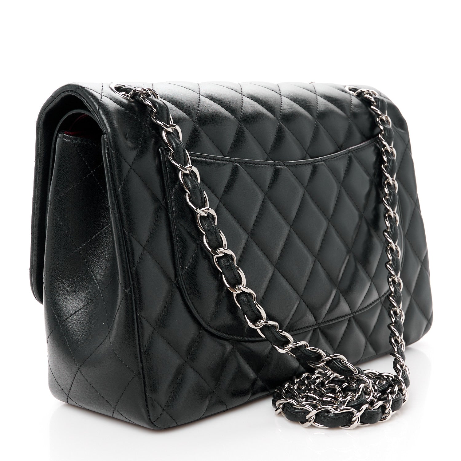 Chanel Lambskin Quilted Jumbo Double Flap Black 3 of 11