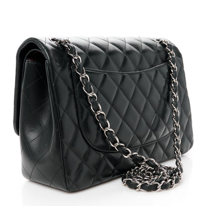 Chanel Lambskin Quilted Jumbo Double Flap Black 3 of 11