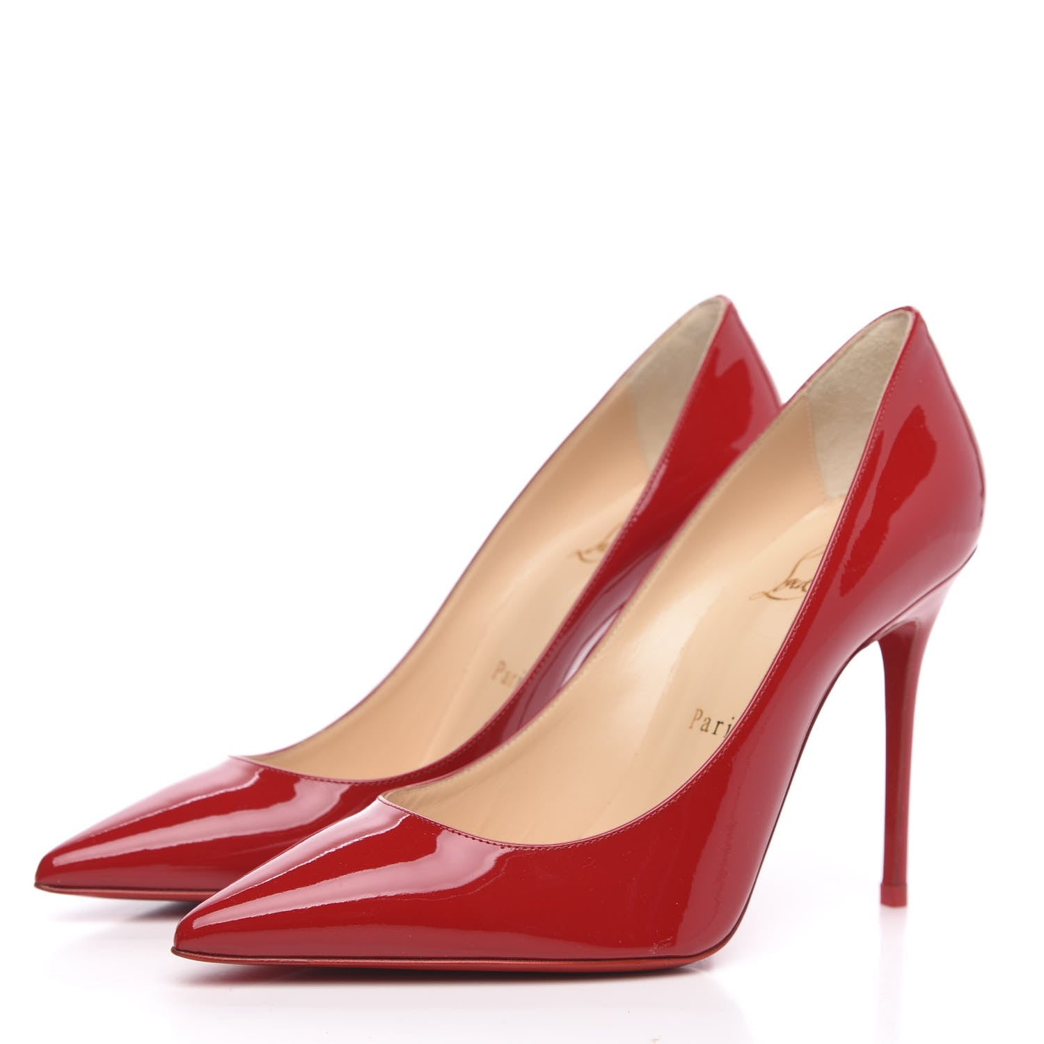Christian Louboutin Patent Decollete 554 100 Pumps 36.5 Loubi Red 3 of 8