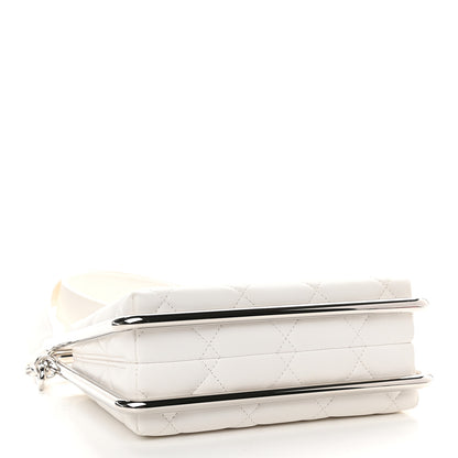 Chanel Quilted Lambskin Metal Bar Clutch Bag White 4 of 9