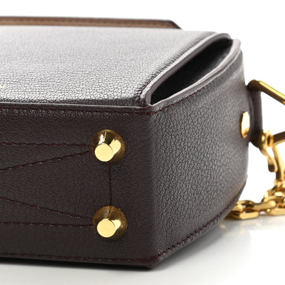 Alexander McQueen Silky Amish Grained Goatskin Box Shoulder Bag 16 Burgundy 18 of 19