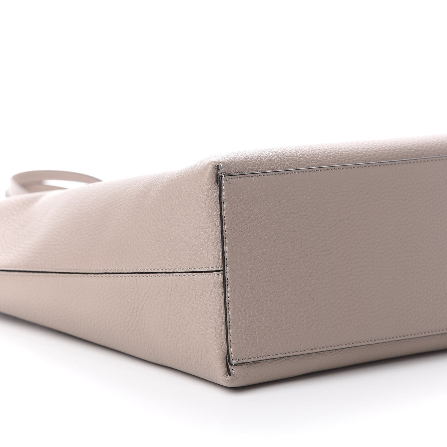 Grained Calfskin Rockstud Shoulder Tote Poudre
