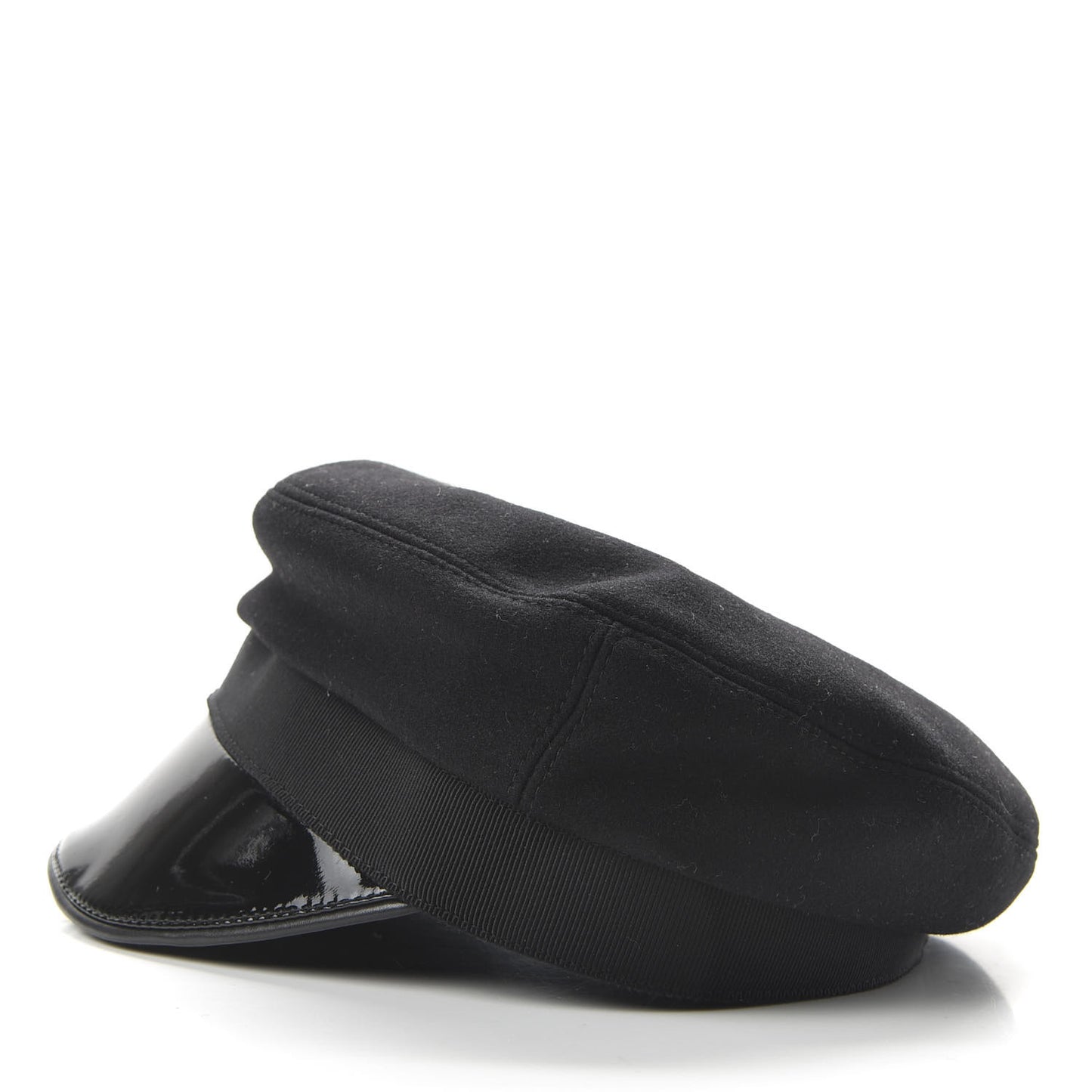 Patent Felt Newsboy Hat S Black