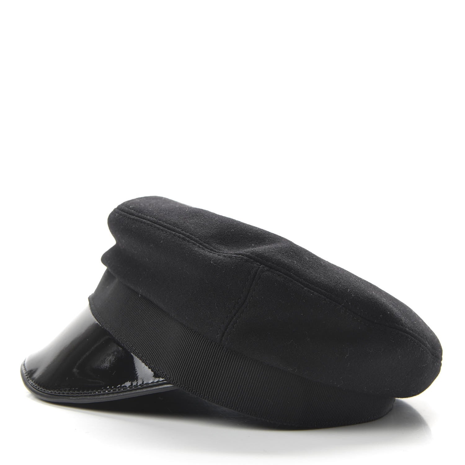 Gucci Patent Felt Newsboy Hat S Black 6 of 7