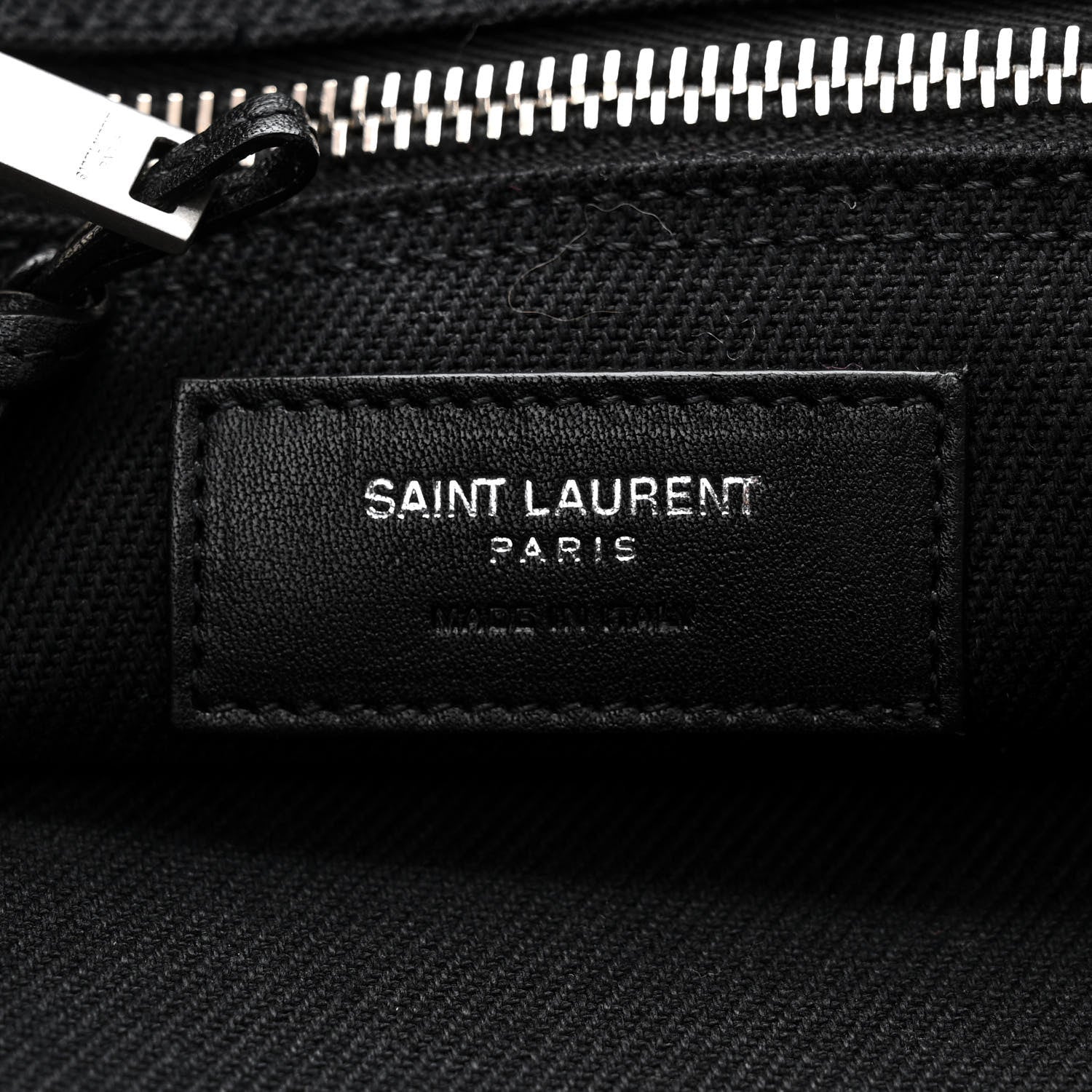 Saint Laurent Linen Calfskin Rive Gauche Tote Black 6 of 10