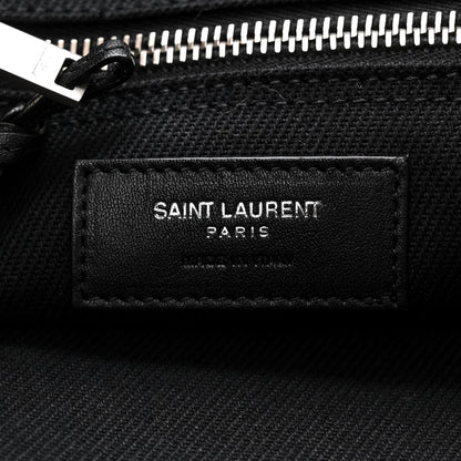 Saint Laurent Linen Calfskin Rive Gauche Tote Black 6 of 10