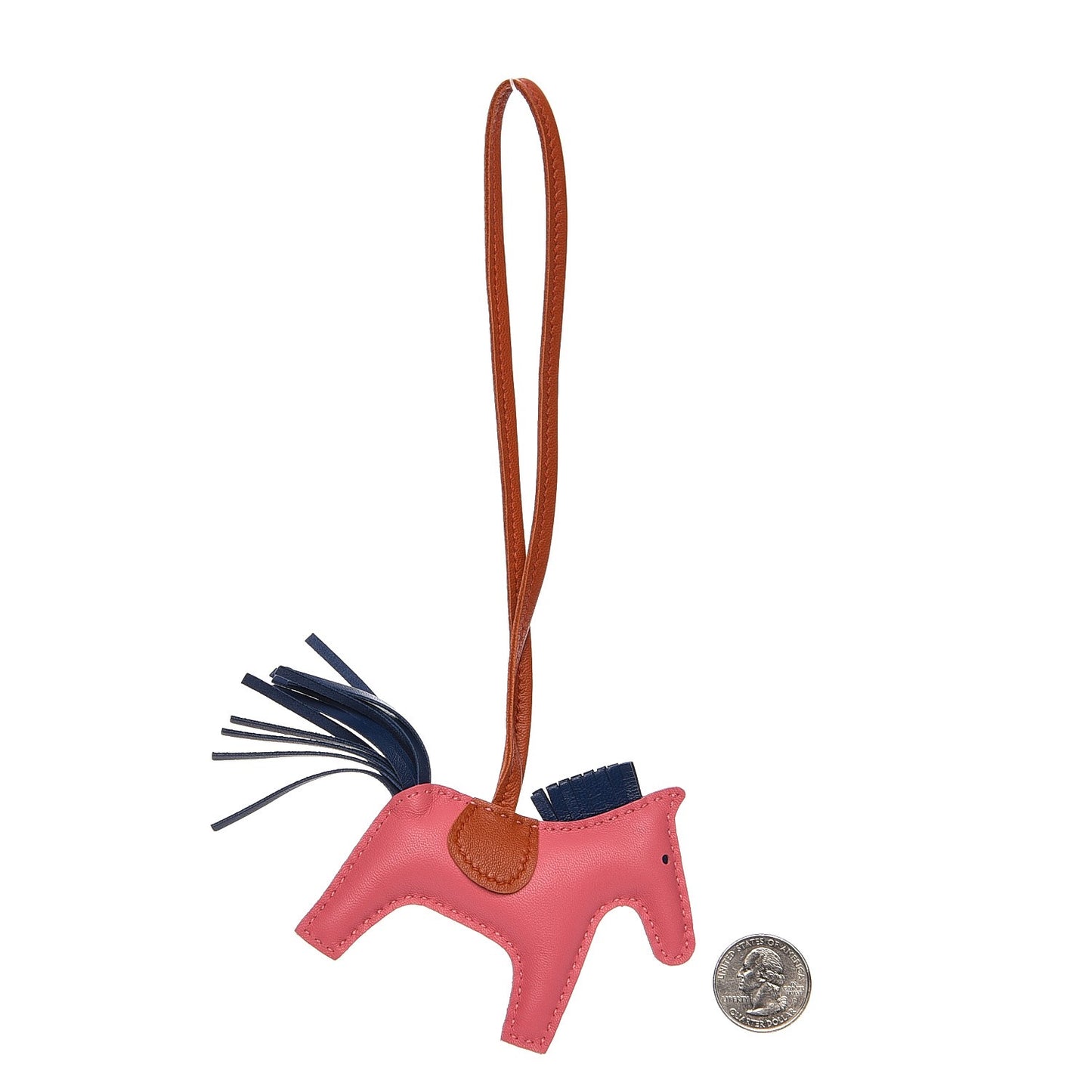 Milo Lambskin Grigri Rodeo Bag Charm PM Rose Azalee Cornaline Bleu De Malte