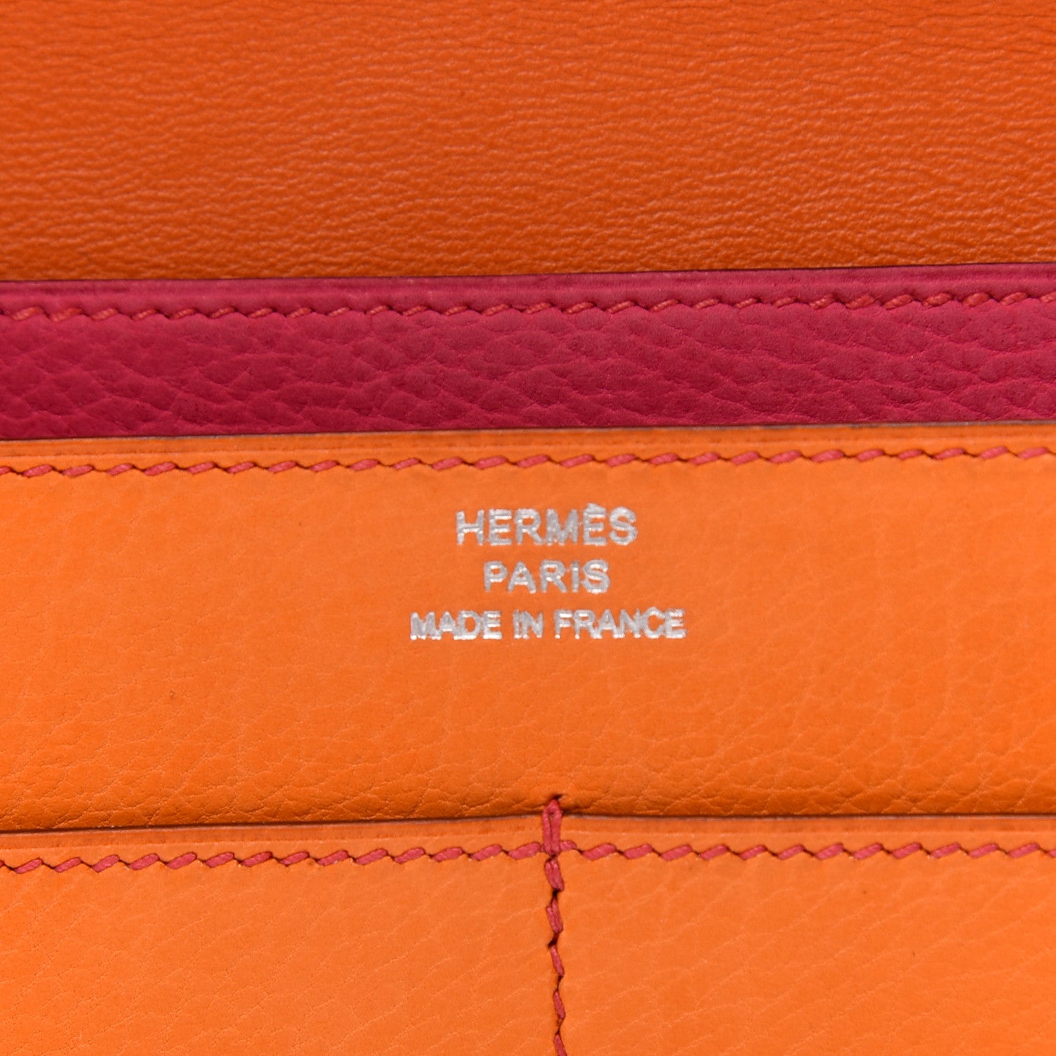 Hermes Eversoft Dogon Duo Wallet Orange Rose Shocking 7 of 12