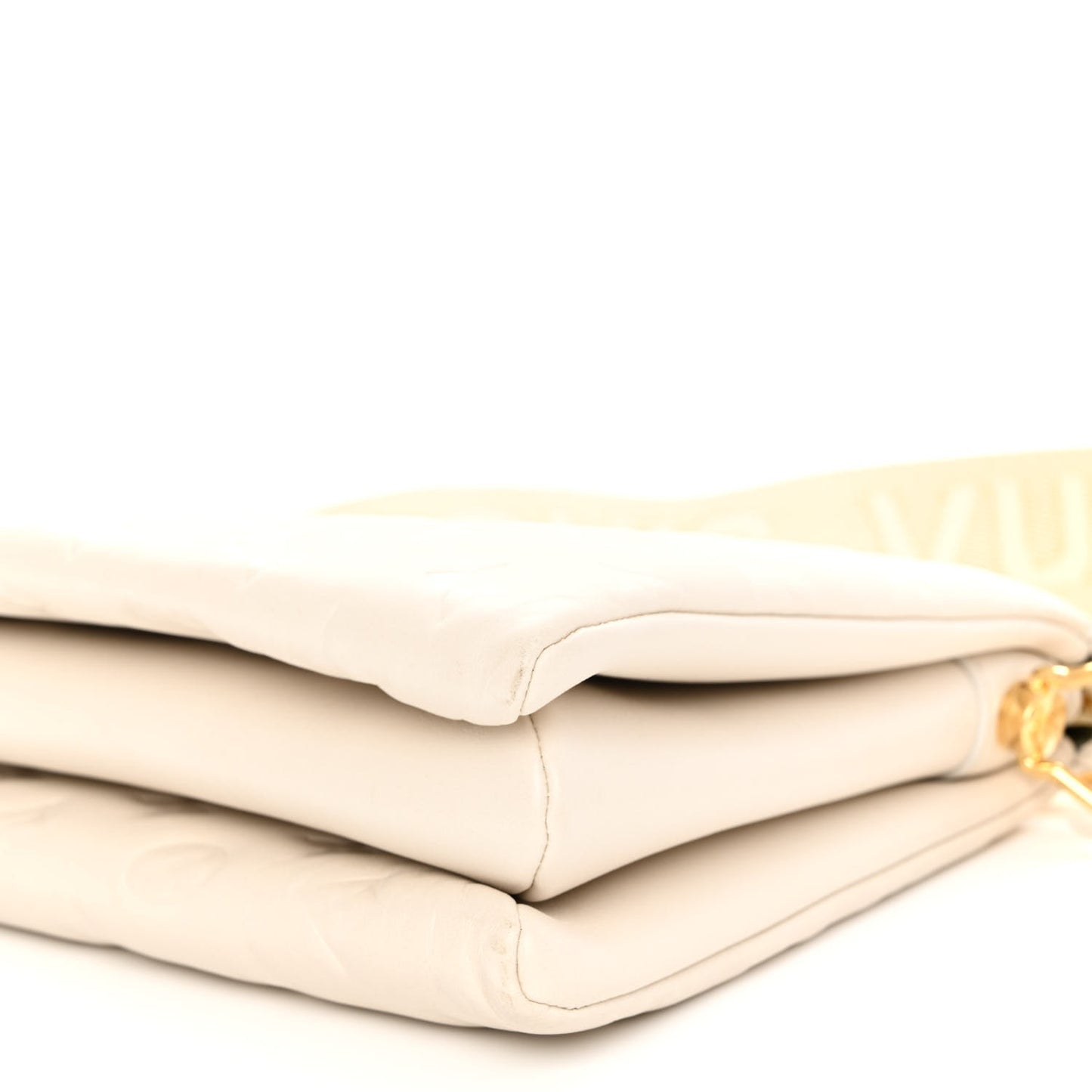 Lambskin Embossed Monogram Coussin PM Beige Cream