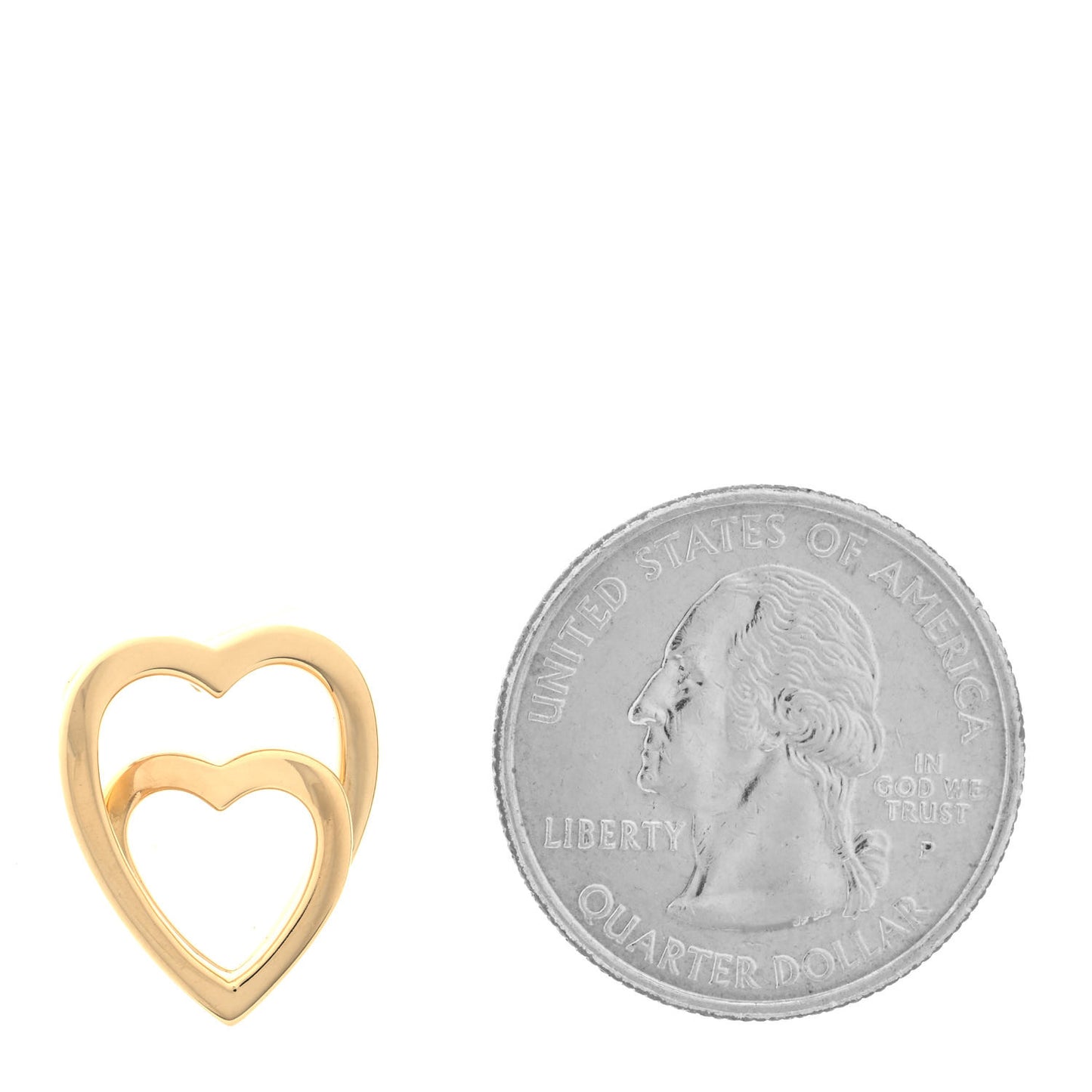 18K Yellow Gold Double Heart Pendant