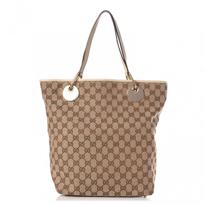 Gucci Monogram Large Eclipse Tote Beige White 1 of 13