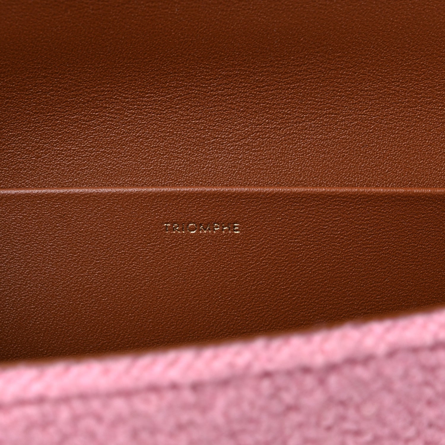 Celine Tweed Triomphe Chain Shoulder Bag Pink 7 of 11