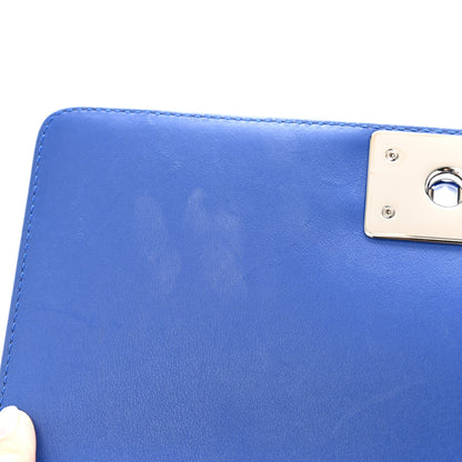 Chanel Patent Calfskin Quilted Medium Plexiglass Boy Flap Blue 13 of 13