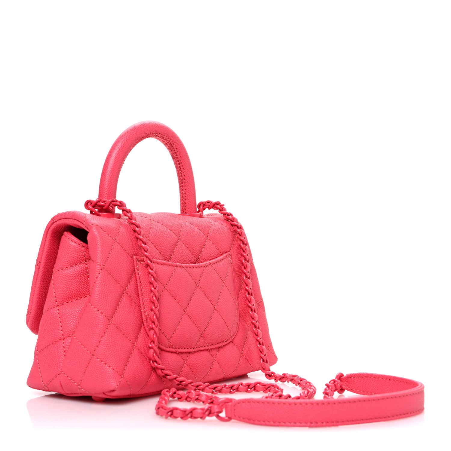 Chanel Caviar Quilted Incognito Extra Mini Coco Handle Flap Pink 3 of 10
