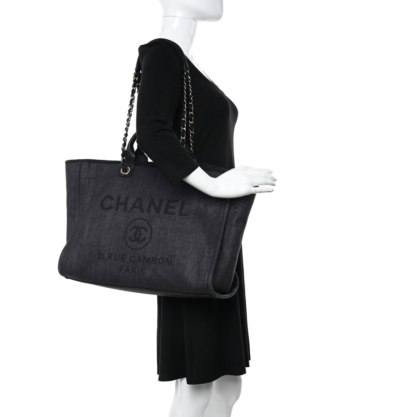 Canvas Medium Deauville Tote Black