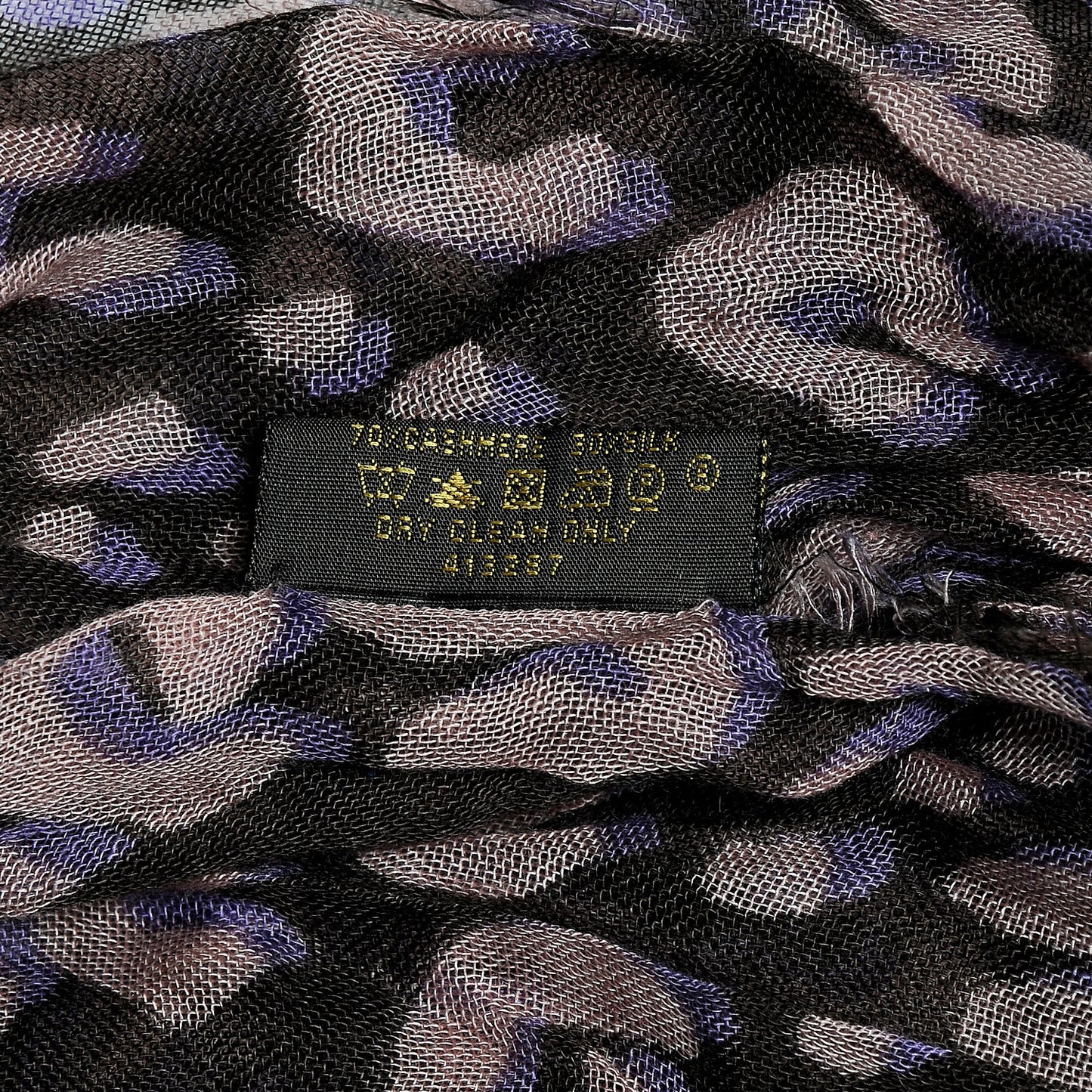 Cashmere Silk Leopard Etole Stole Mauve