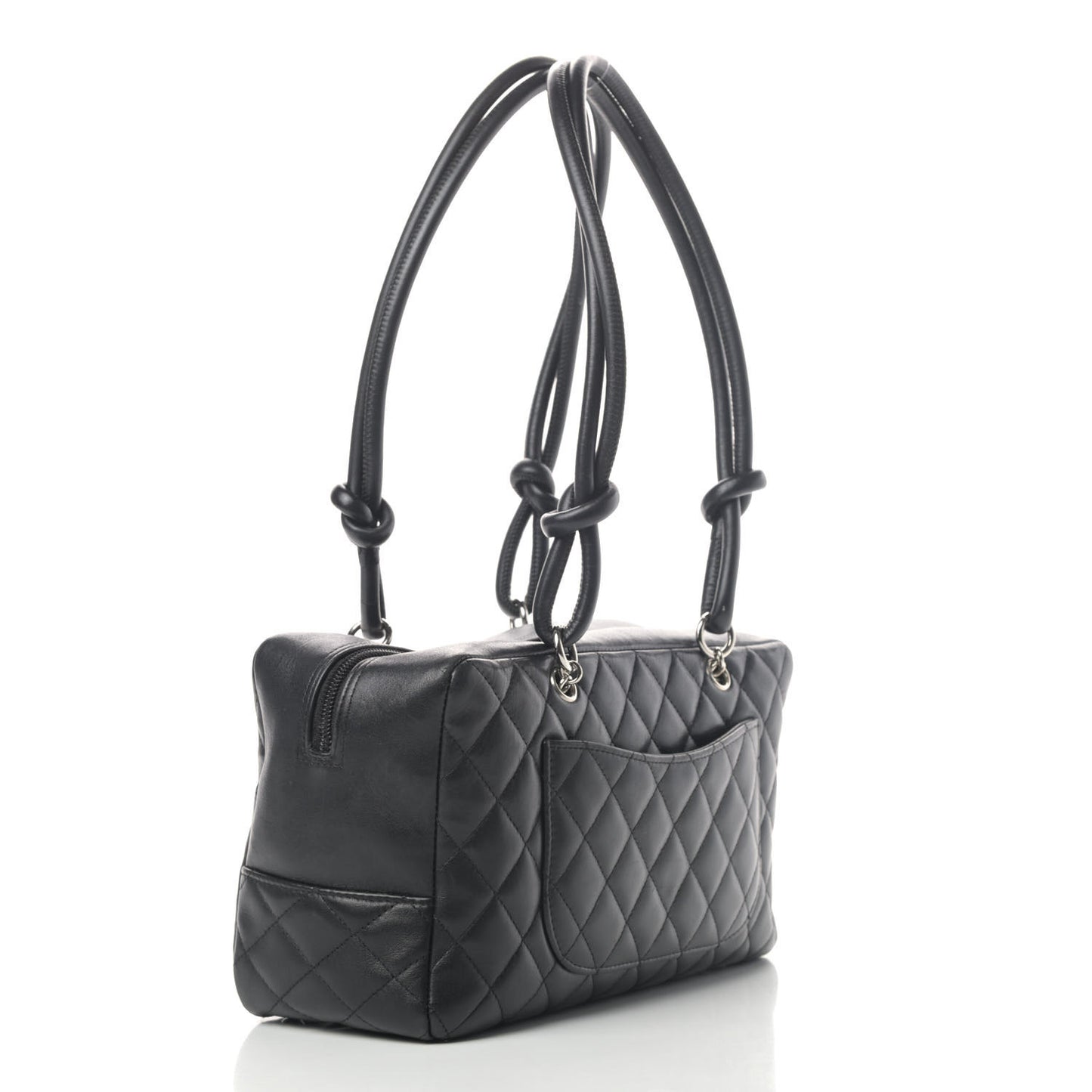 Calfskin Quilted Large Cambon Bowler Black
