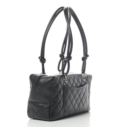Chanel Calfskin Quilted Large Cambon Bowler Black 2 of 5