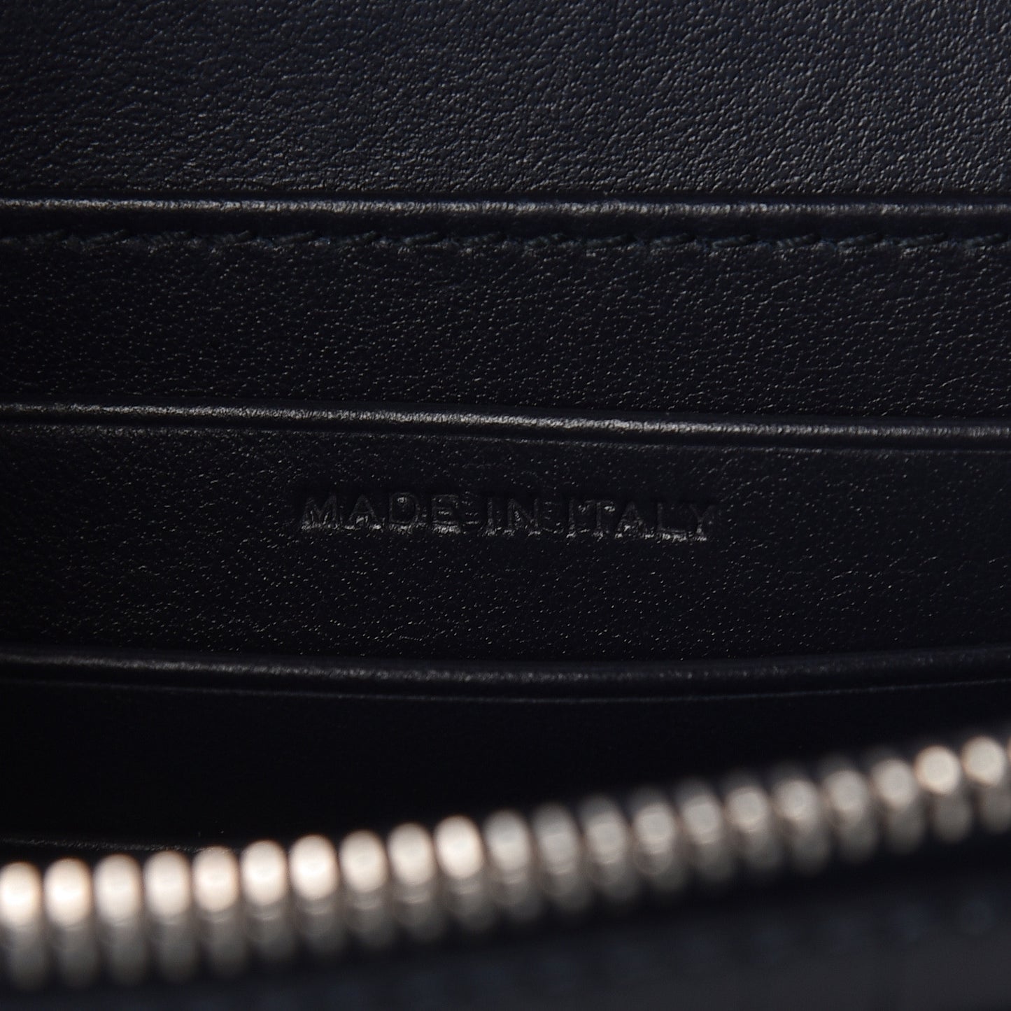 Calfskin Crocodile Embossed Monogram Sunset Chain Wallet Navy