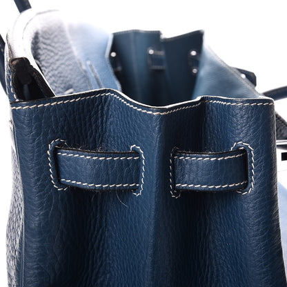 Hermes Taurillon Clemence Birkin 40 Bleu Thalassa 20 of 31