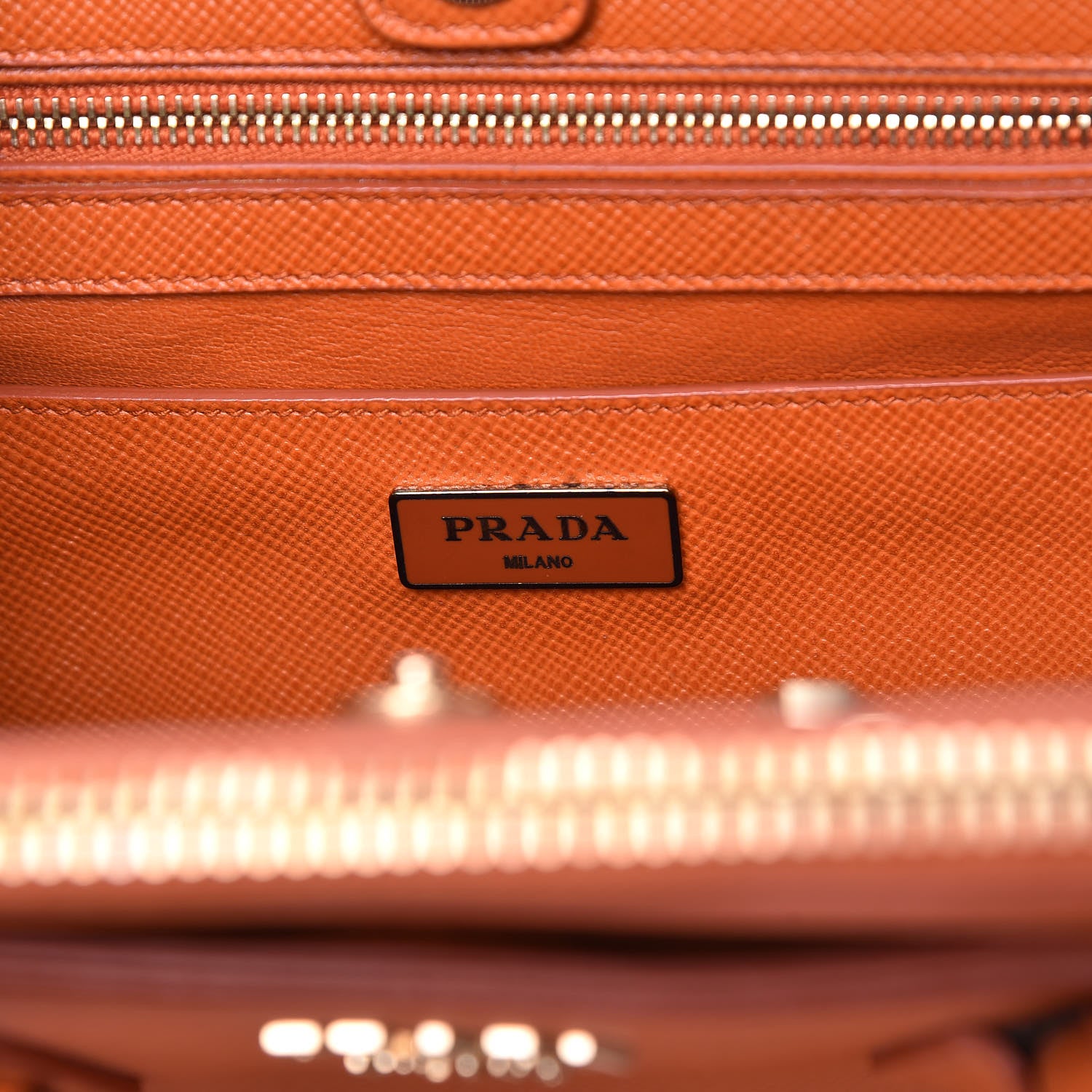 Prada Saffiano Large Double Zip Tote Papaya 7 of 12