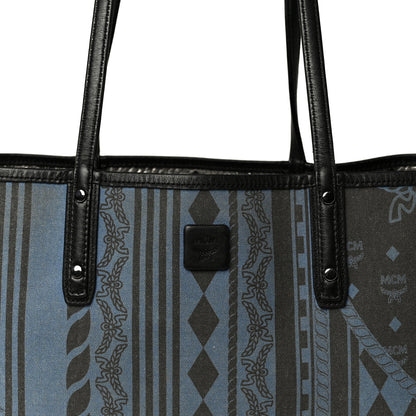 MCM Metallic Visetos Medium Reversible Shopper Tote Silver Black 12 of 18