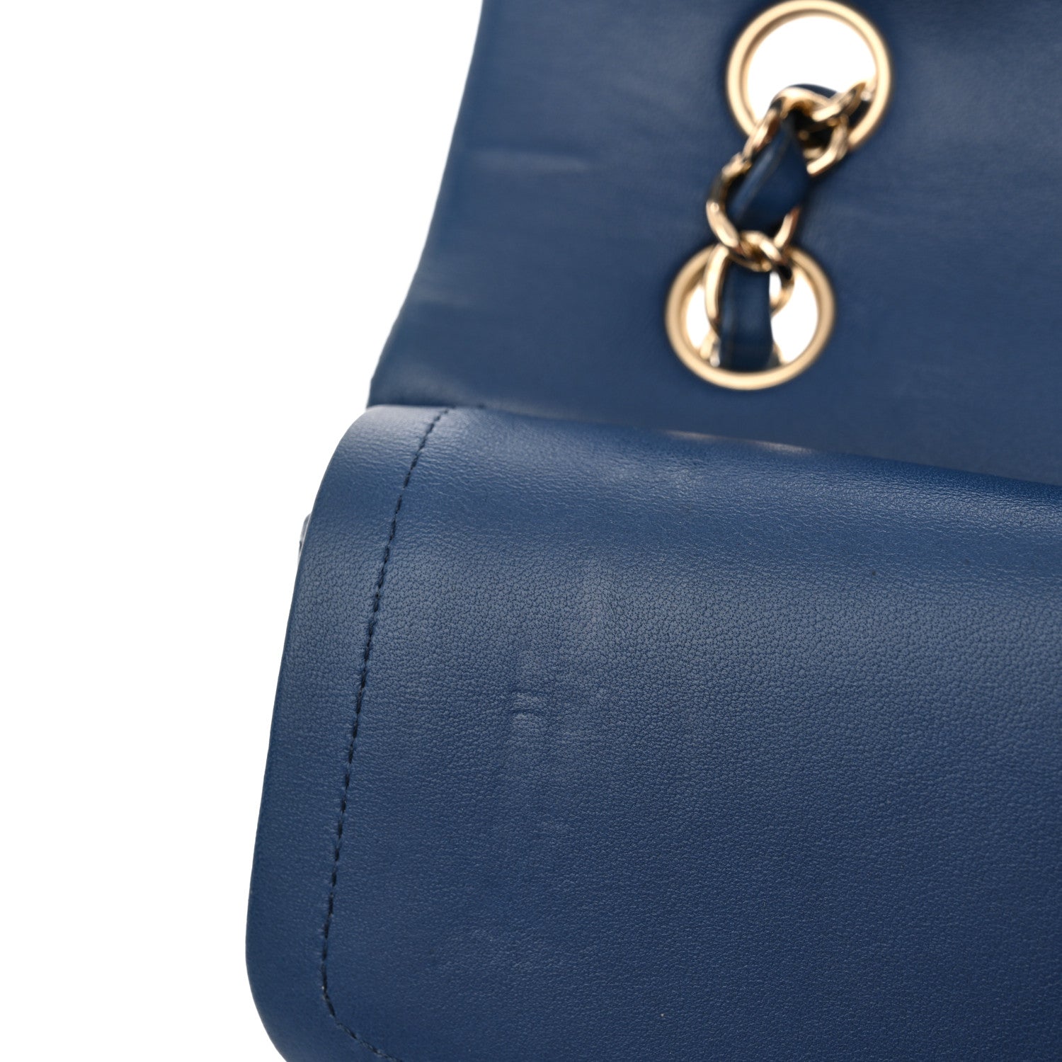 Chanel Lambskin Quilted Medium Double Flap Blue 11 of 13