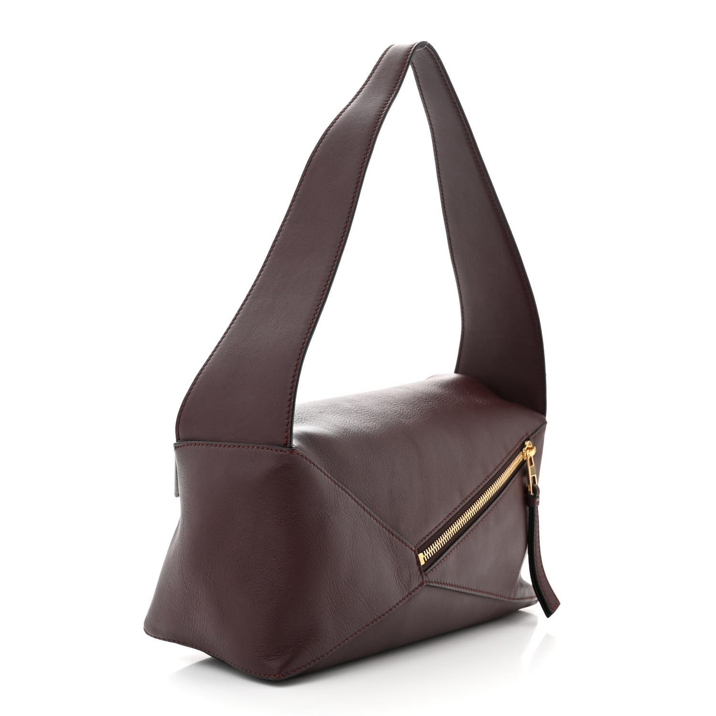 Calfskin Puzzle Hobo Prune