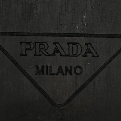 Prada Natural Calfskin Metal Triangle Logo 45mm Clogs 36 Black 8 of 9