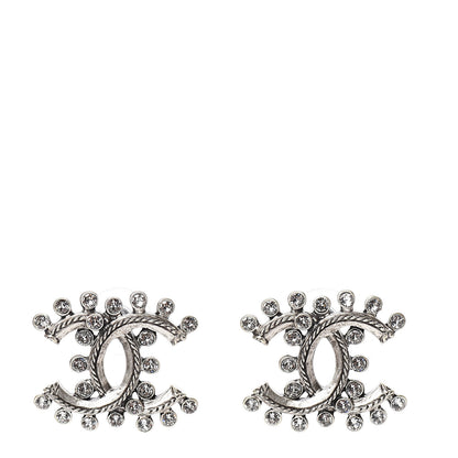Chanel Crystal CC Earrings Silver 1 of 5
