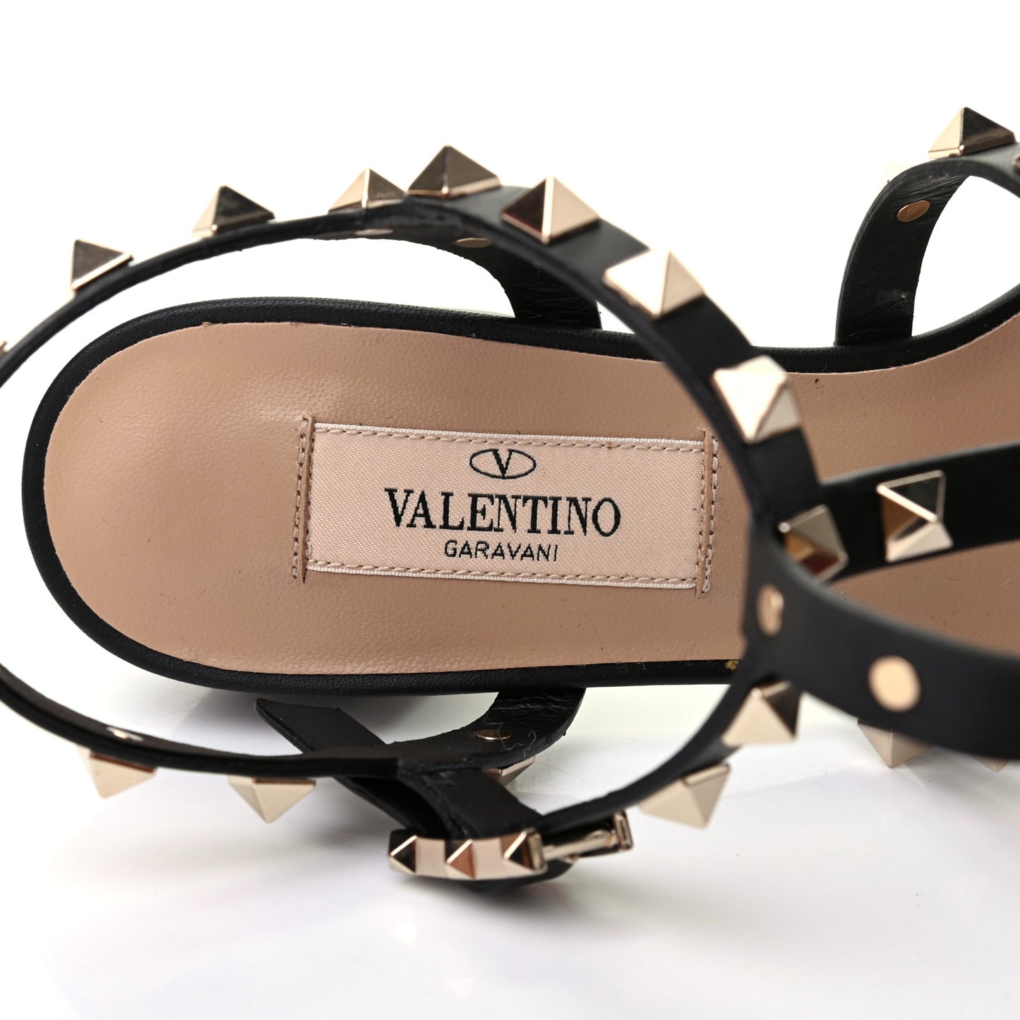 Calfskin Rockstud 60mm City Sandals 35.5 Black