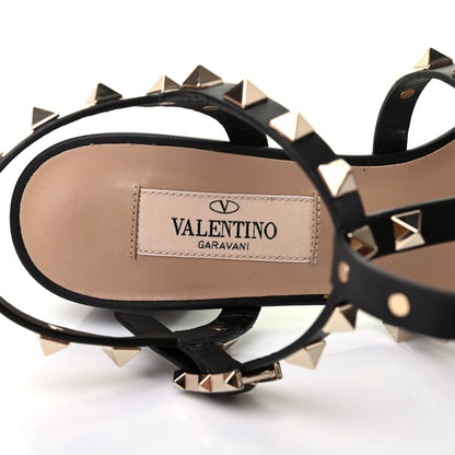Valentino Garavani Calfskin Rockstud 60mm City Sandals 35.5 Black 7 of 8