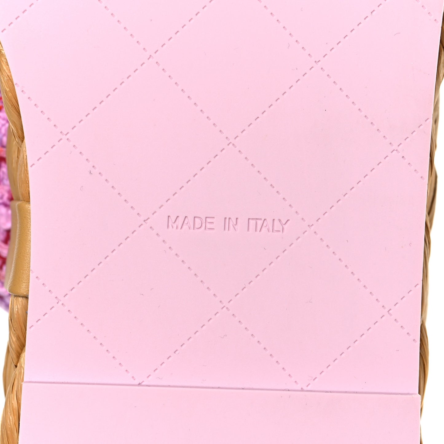 Tweed CC Thong Sandals 38.5 Light Purple Pink Red