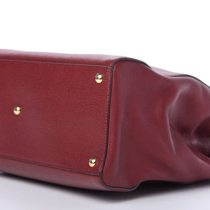 Fendi Vitello Elite Regular 2Jours Tote Rosso Scuro Ciliegia 7 of 10