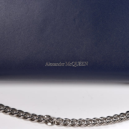 Alexander McQueen Calfskin Crystal Pin Envelope Wallet On Chain Blue 7 of 10