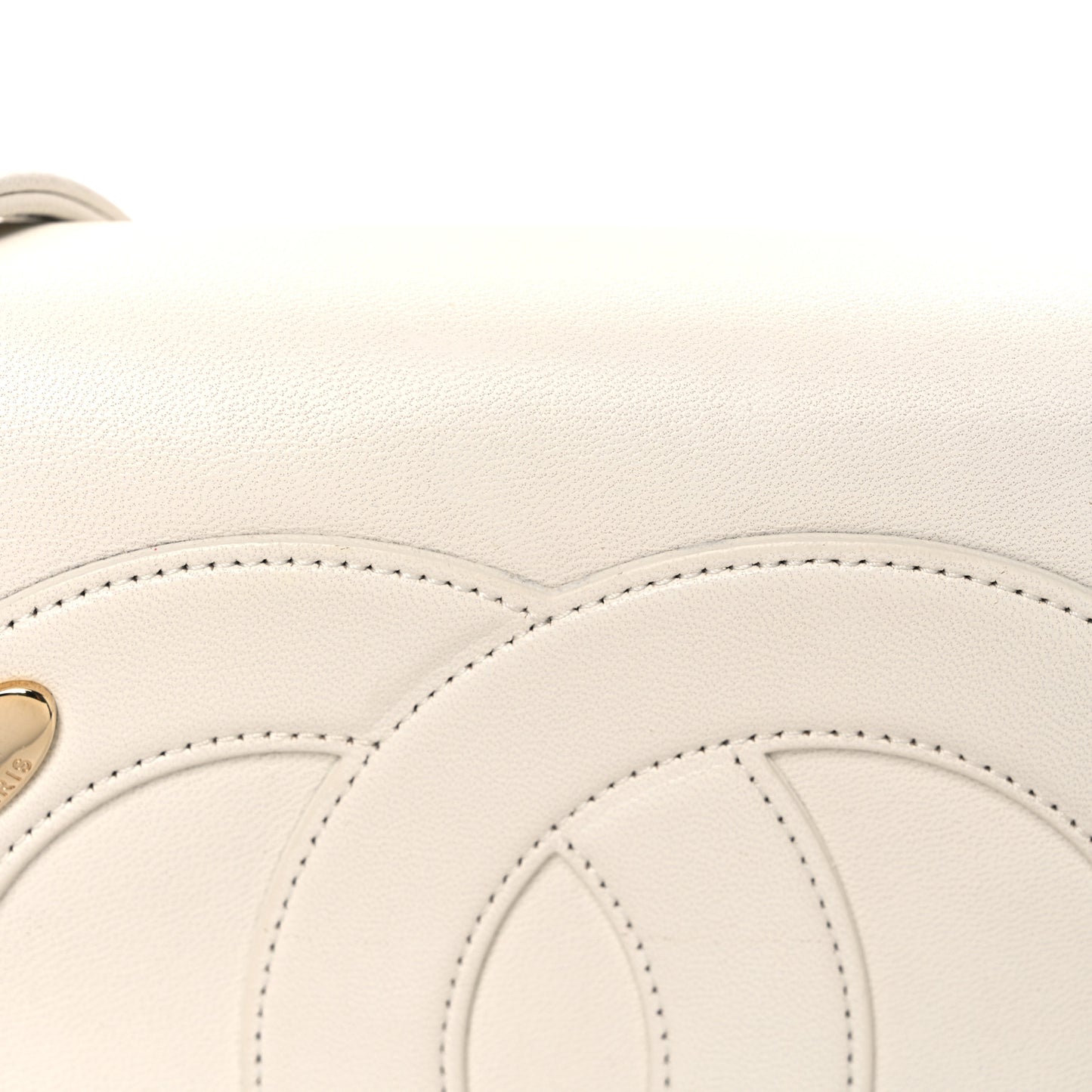 Lambskin CC Mania Flap Bag White