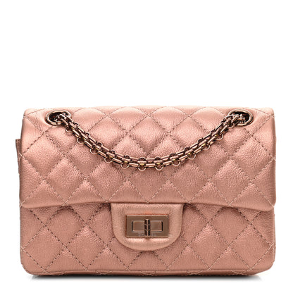 Chanel Metallic Grained Calfskin Quilted 2.55 Reissue Mini Flap Copper Pink 1 of 11