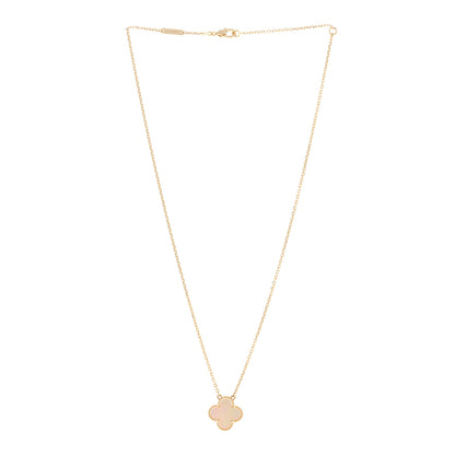 Van Cleef & Arpels 18K Yellow Gold Mother of Pearl Vintage Alhambra Pendant Necklace 3 of 6