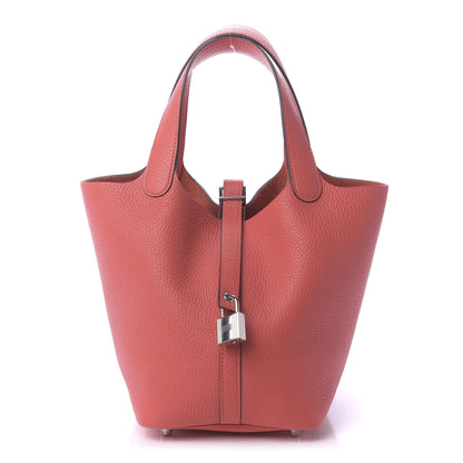 Hermes Taurillon Clemence Picotin Lock 18 PM Rose Jaipur 1 of 11