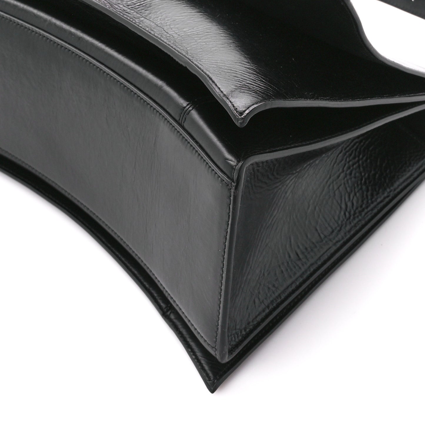 Paper Calfskin Large Crush Sling Bag Black
