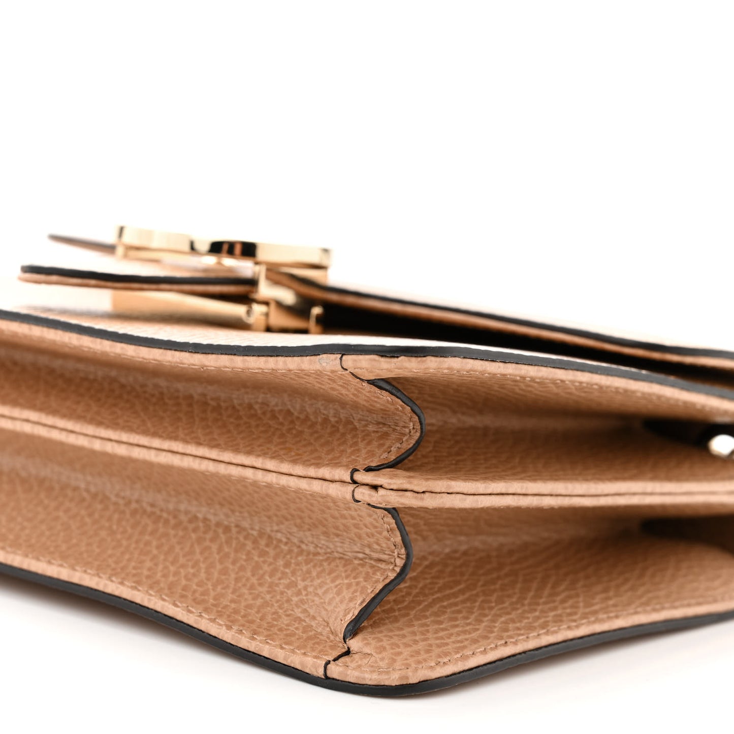 Dollar Calfskin Small Interlocking G Shoulder Bag Camelia