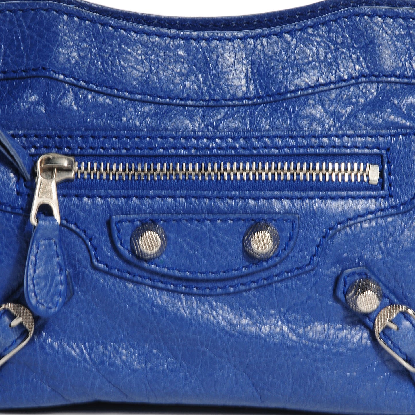 Agneau Giant 12 Silver Hardware Shoulder Bag Bleu Cobalt