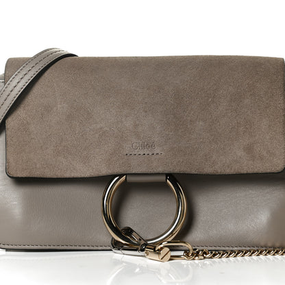 Chloe Suede Calfskin Small Faye Shoulder Bag Motty Grey 7 of 12