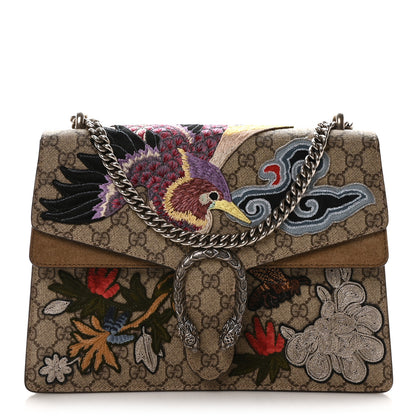 Gucci GG Supreme Monogram Embroidered Medium Dionysus Shoulder Bag Taupe 1 of 10