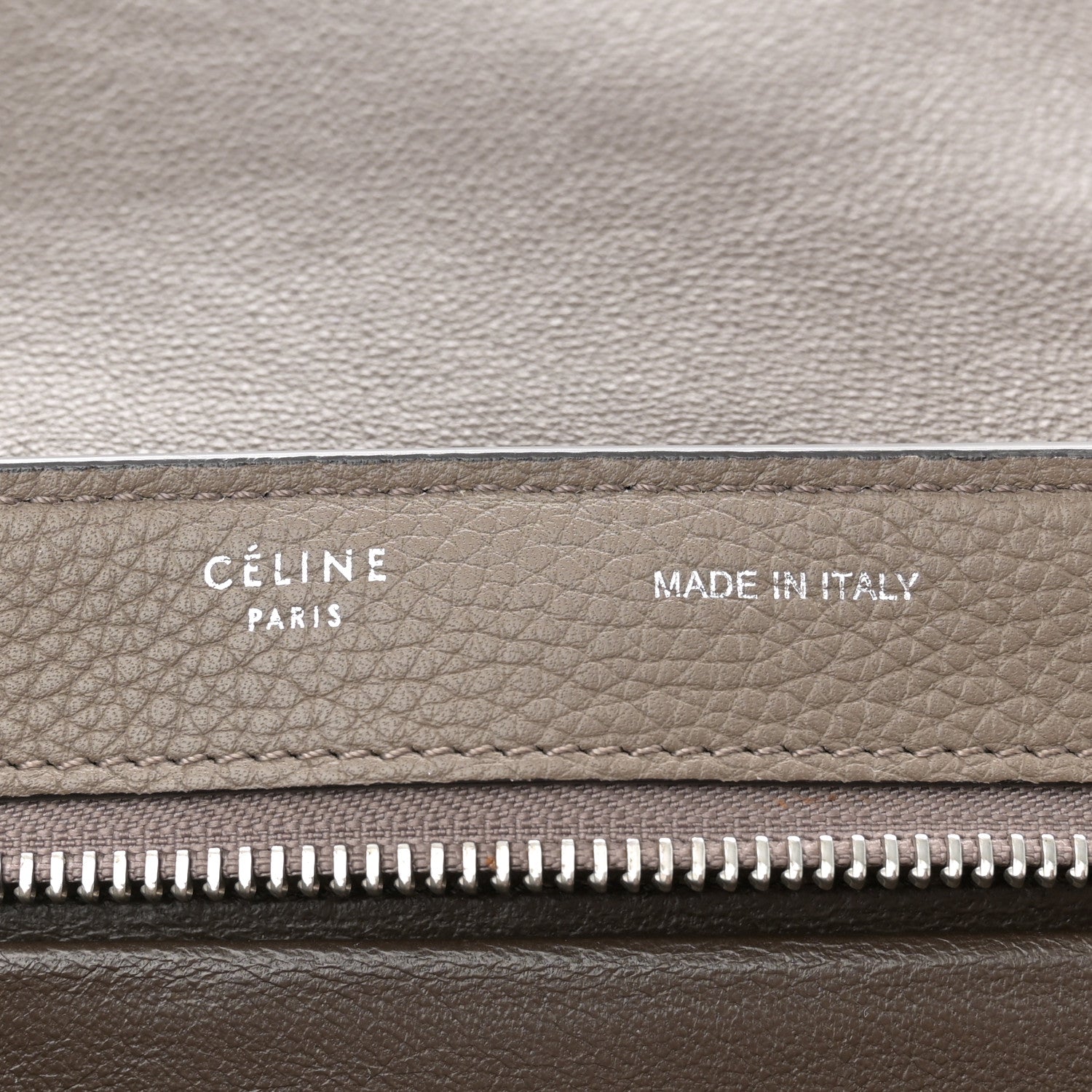Celine Drummed Calfskin Suede Small Trapeze Souris 6 of 11