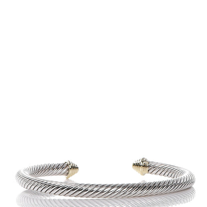 David Yurman Sterling Silver 14K Yellow Gold 5mm Cable Classics Bracelet 3 of 4